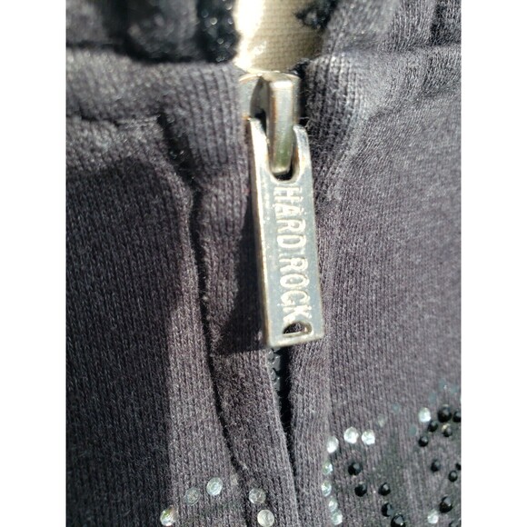 Hard Rock Café Chicago Jacket Hoodie Womens Sz Small Gray Bling Accents Full Zip - Picture 6 of 16